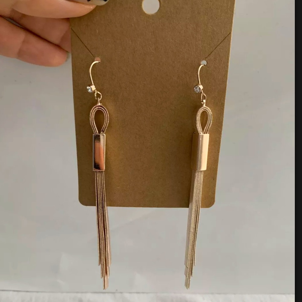Rose gold hanging earrings